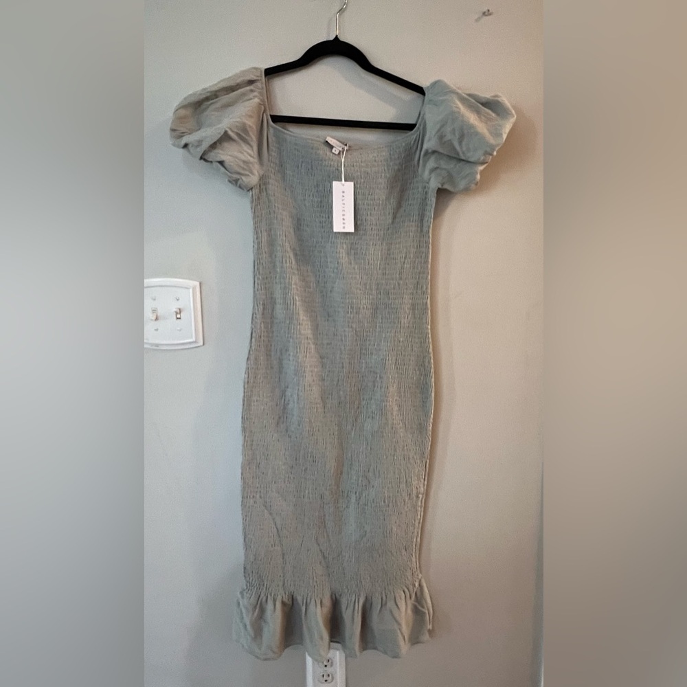 Baltic Born Sage Green Off-Shoulder Midi Dress - Picture 2 of 9